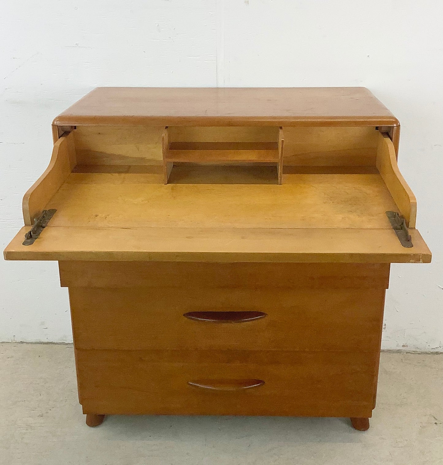 Mid-Century Four Drawer Dresser With Writing Desk