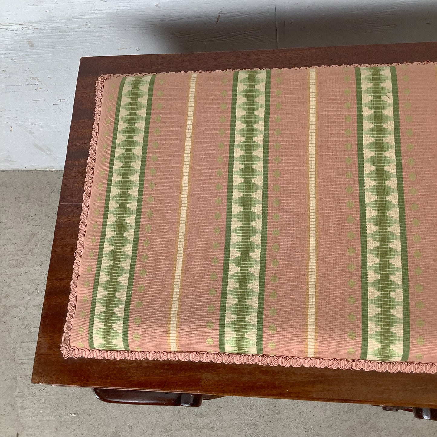 Neoclassical Revival Stool with Storage and Upholstered Top