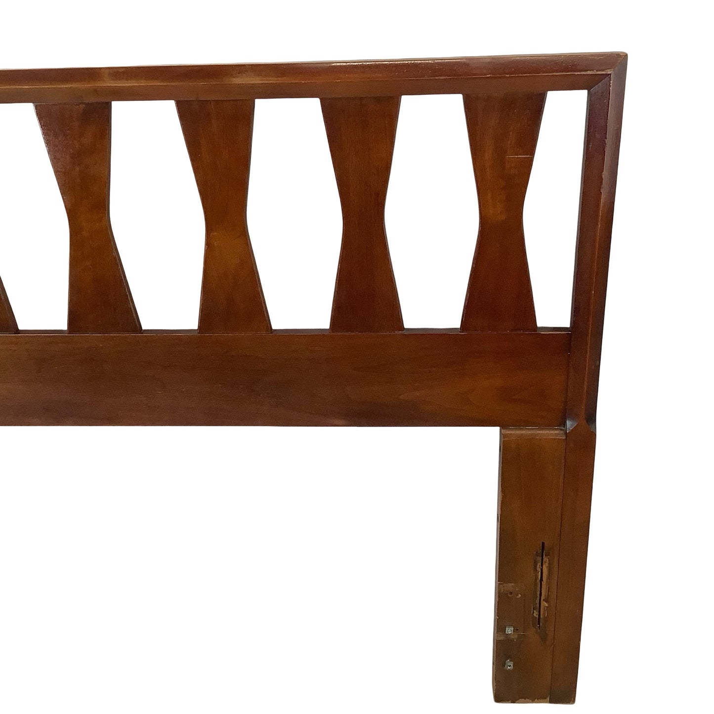 Vintage Sculptural Bowtie Walnut Headboard | 60” Full/Queen