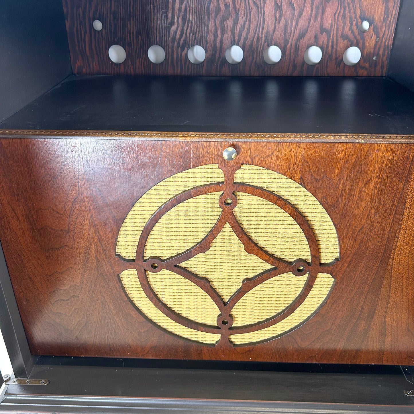 Tall Traditional Modern Bar Cabinet With Dropfront