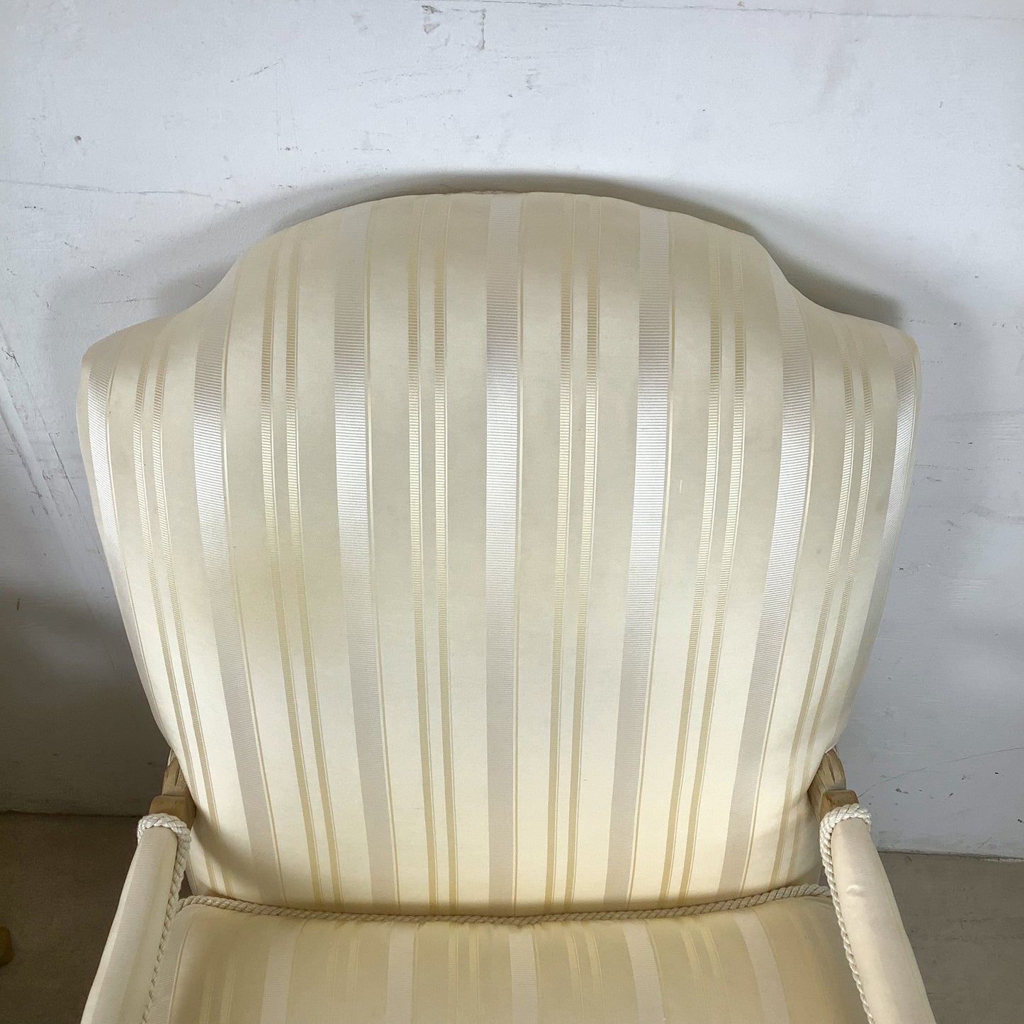 Vintage Pair of Louis XV–Style Bergère Chairs with Curved Frames
