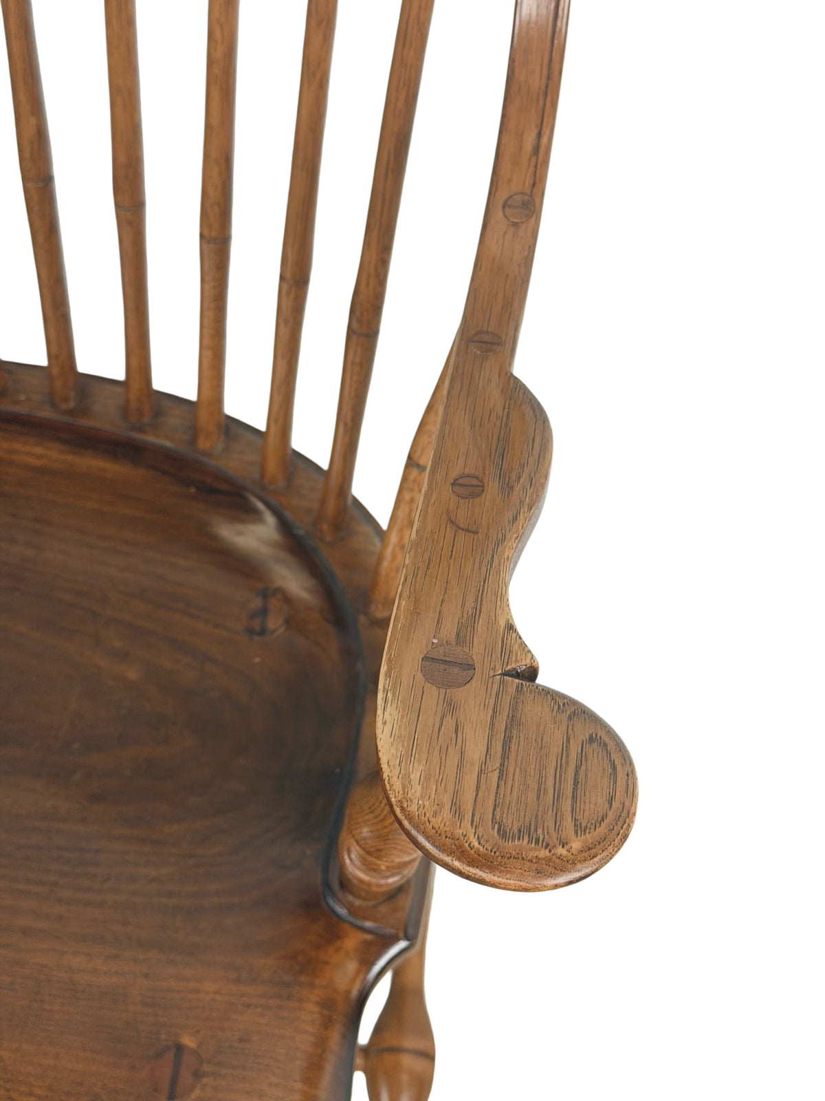 Antique Continuous-Arm Windsor Spindle-Back Wooden Chair
