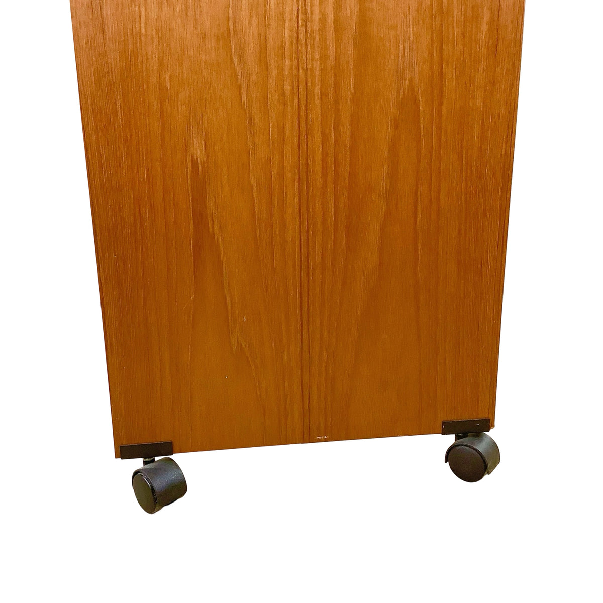 Vintage Mid-Century Modern Teak Rolling Desk and Console Table