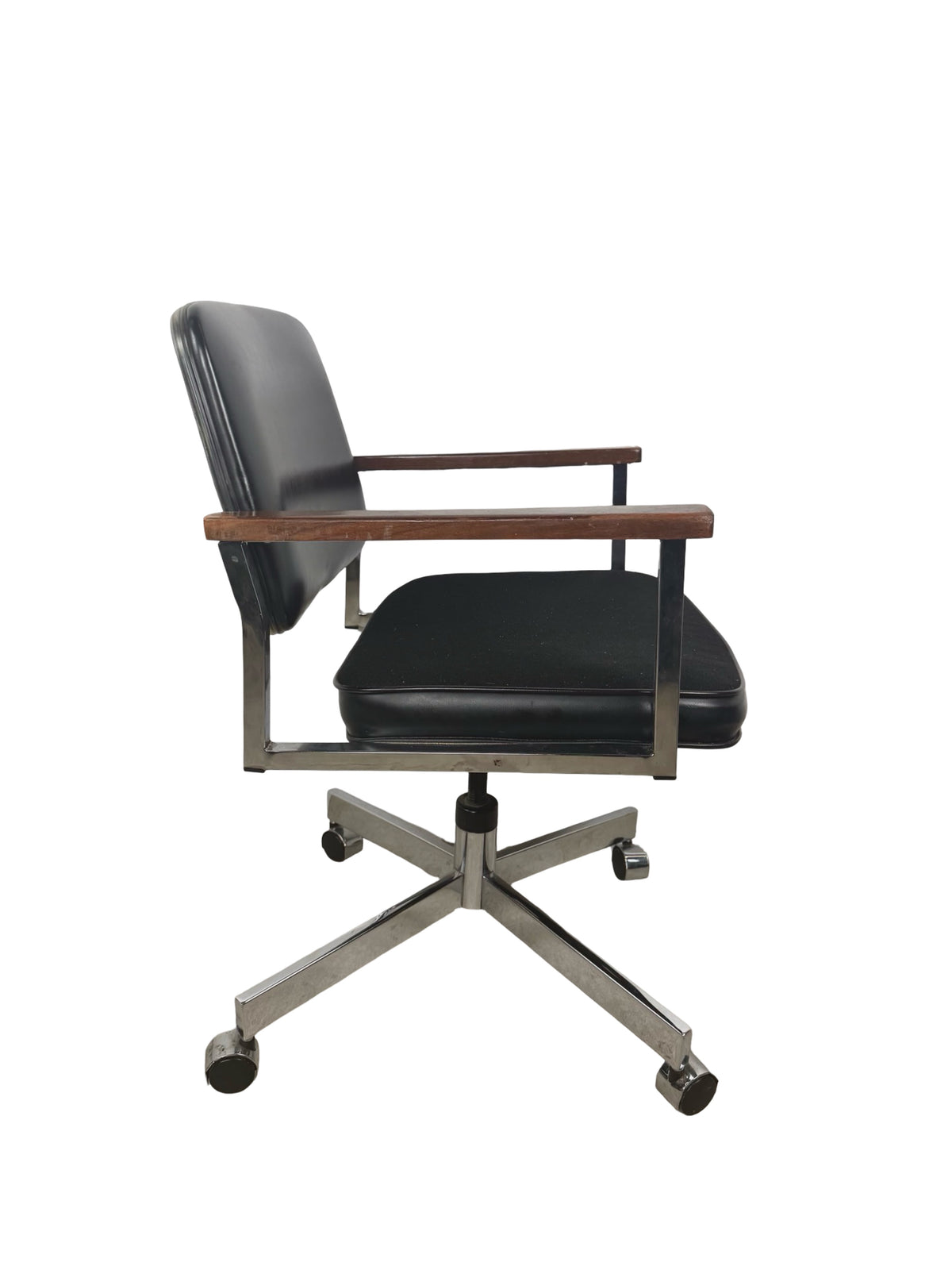 Vintage United Chair Co. Mid-Century Chrome Swivel Office Chair