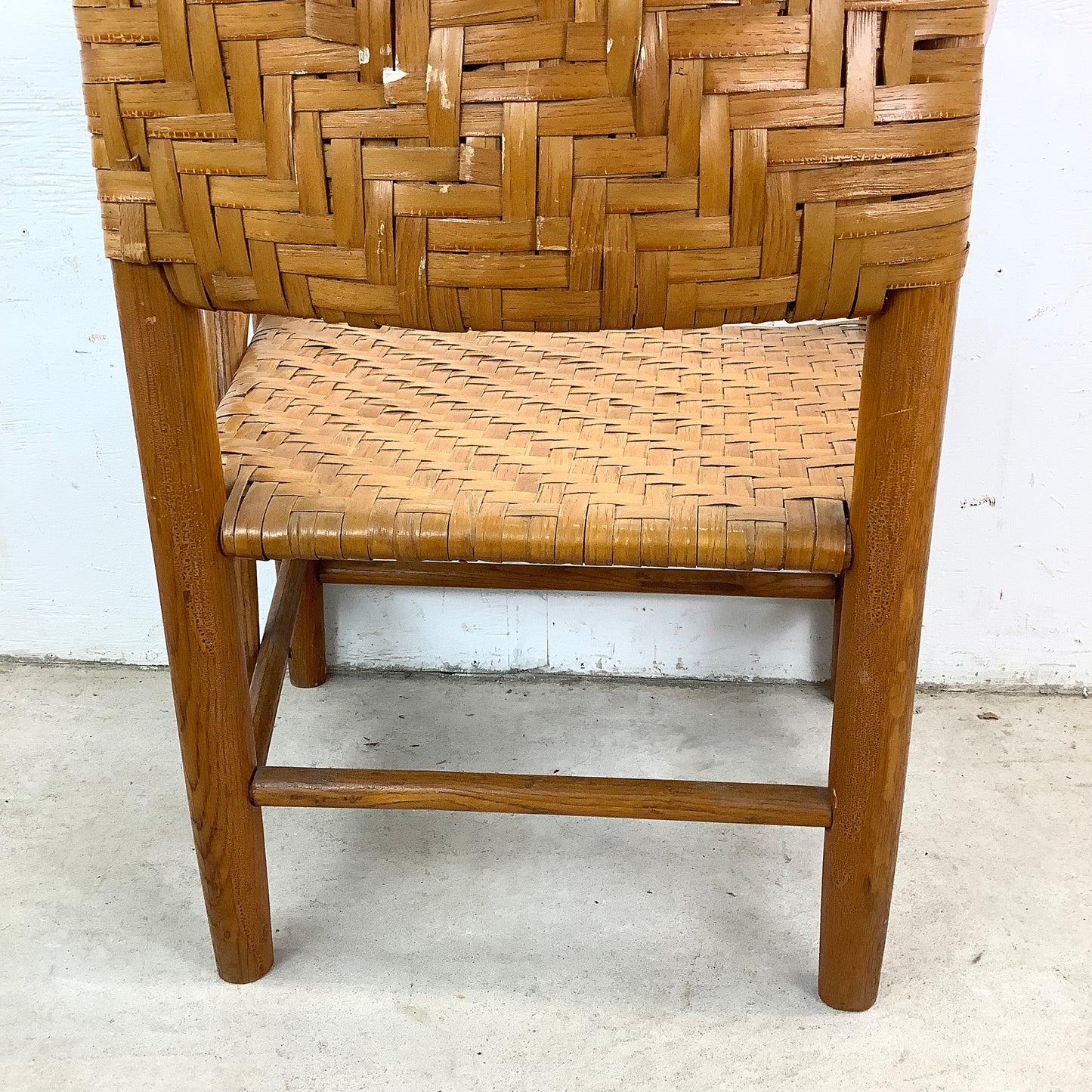 Rustic Vintage Rattan Back Armchair