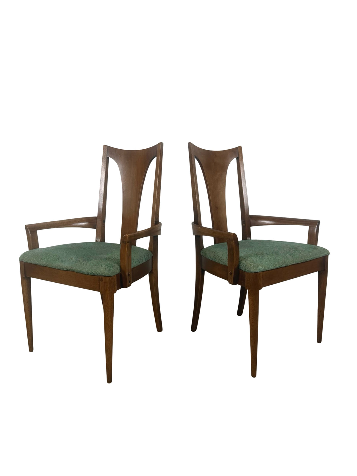 Vintage Broyhill / Lenoir Chair Company Sculptural High-Back Armchairs – Pair
