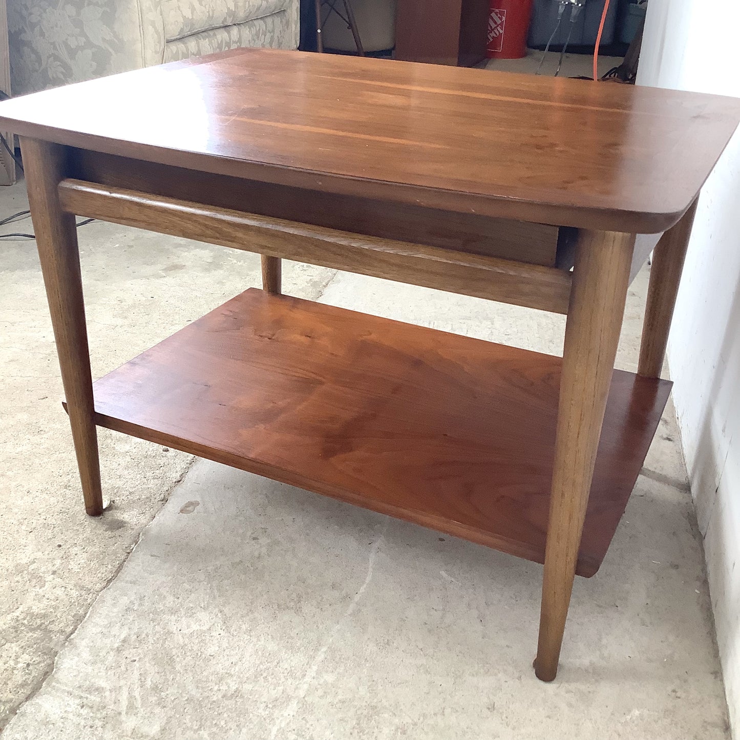 Lane Perception Walnut End Table | Two-Tier | 1960s
