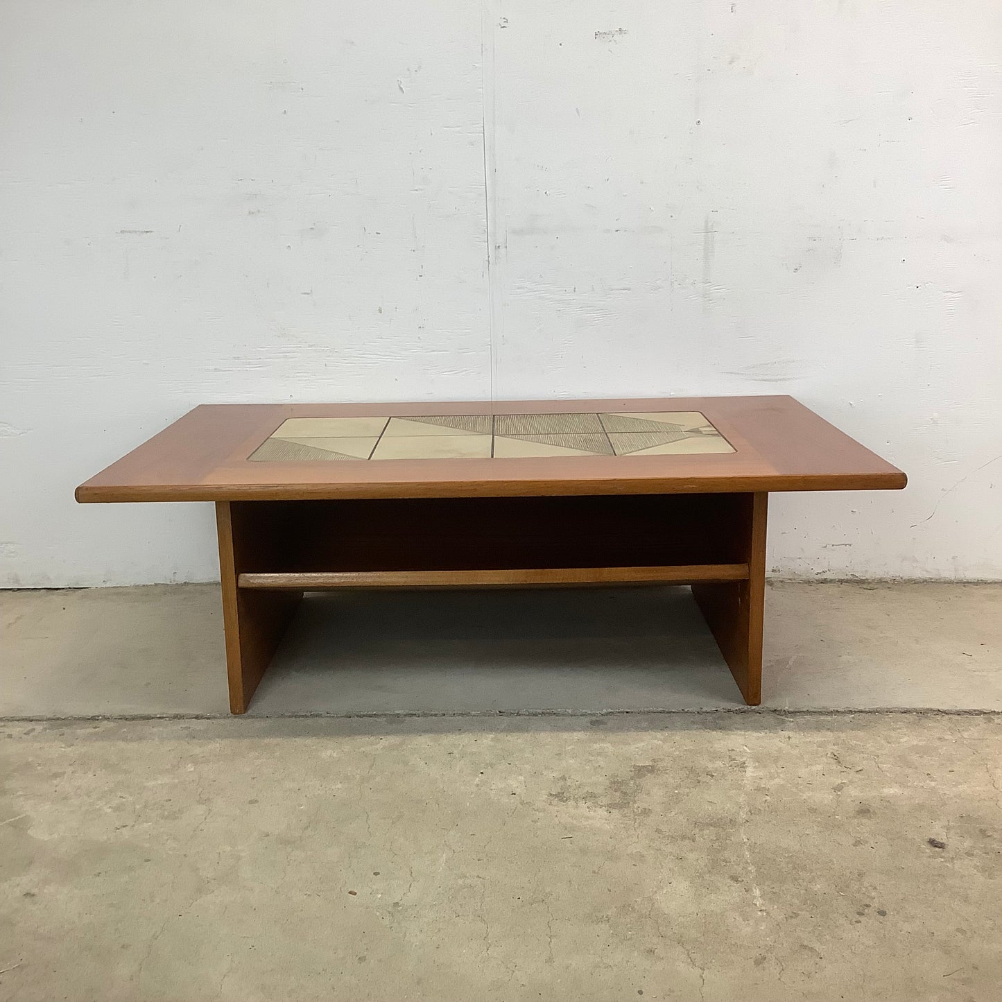 Danish Modern Teak & Tile Coffee Table