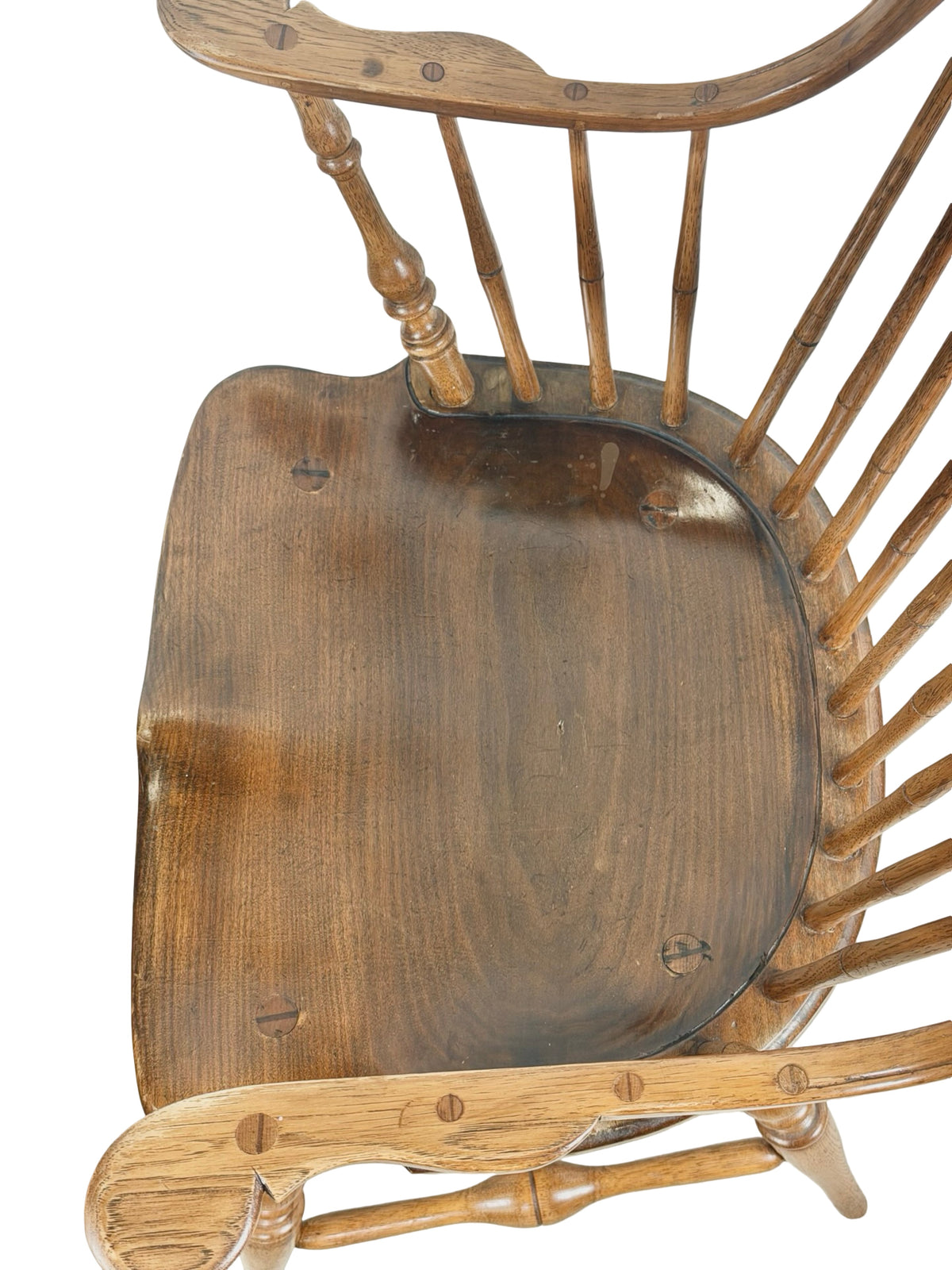 Antique Continuous-Arm Windsor Spindle-Back Wooden Chair