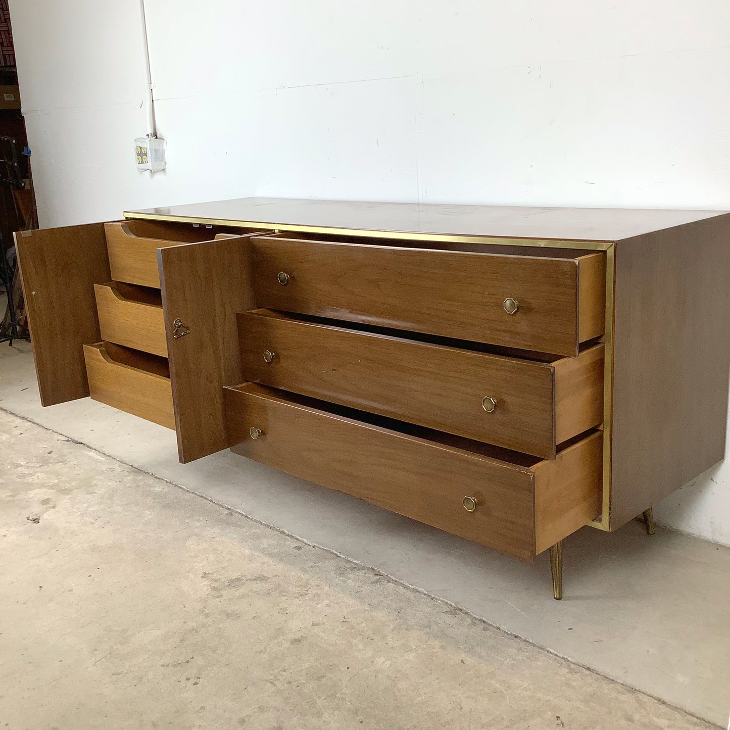 Vintage Six Drawer Paul McCobb Style Bedroom Dresser