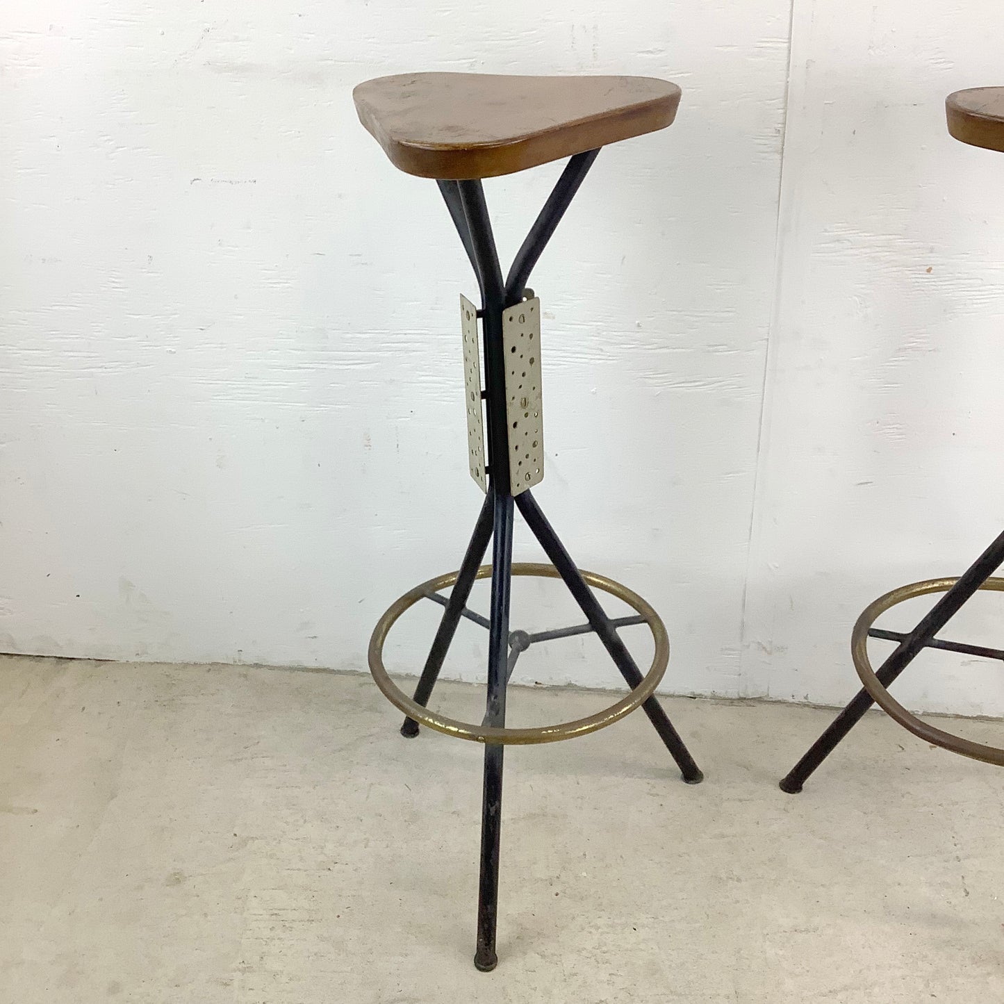 Pair Industrial Modern Barstools