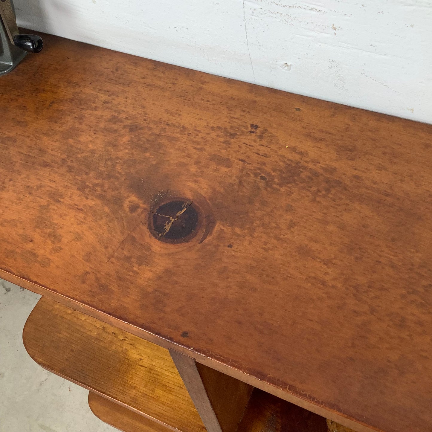 Vintage Solid Pine Open Bookcase