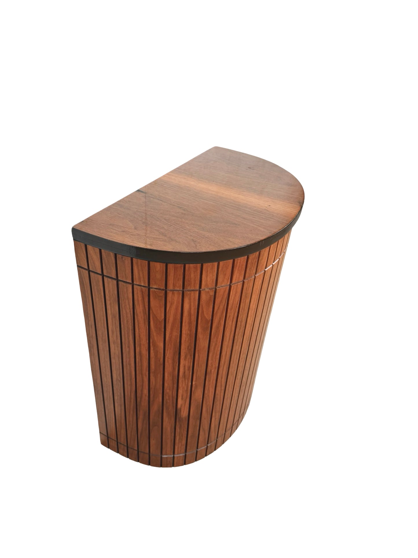 Vintage Mid-Century Slatted Wood Hamper