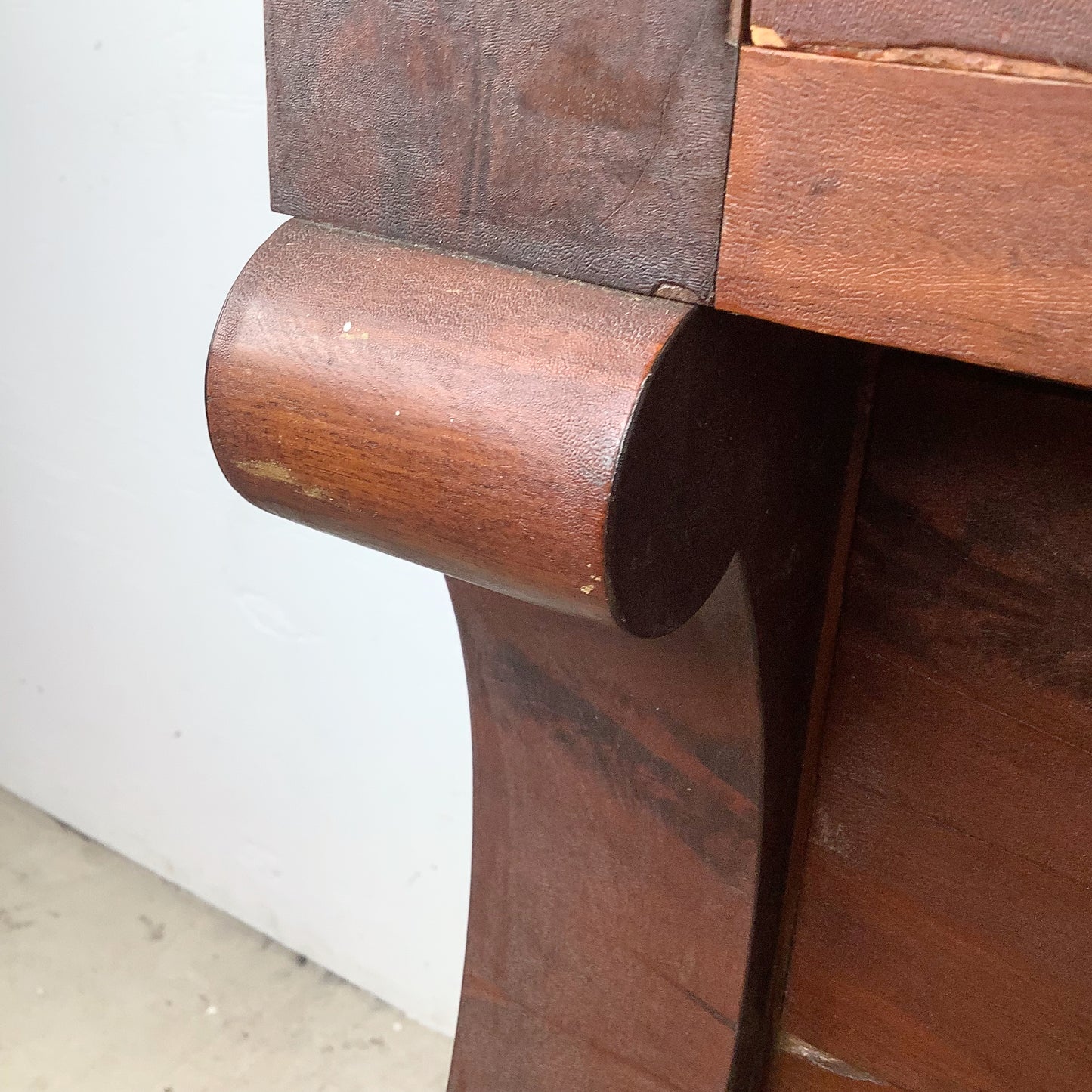 19th Century American Empire Flame Mahogany Four-Drawer Chest