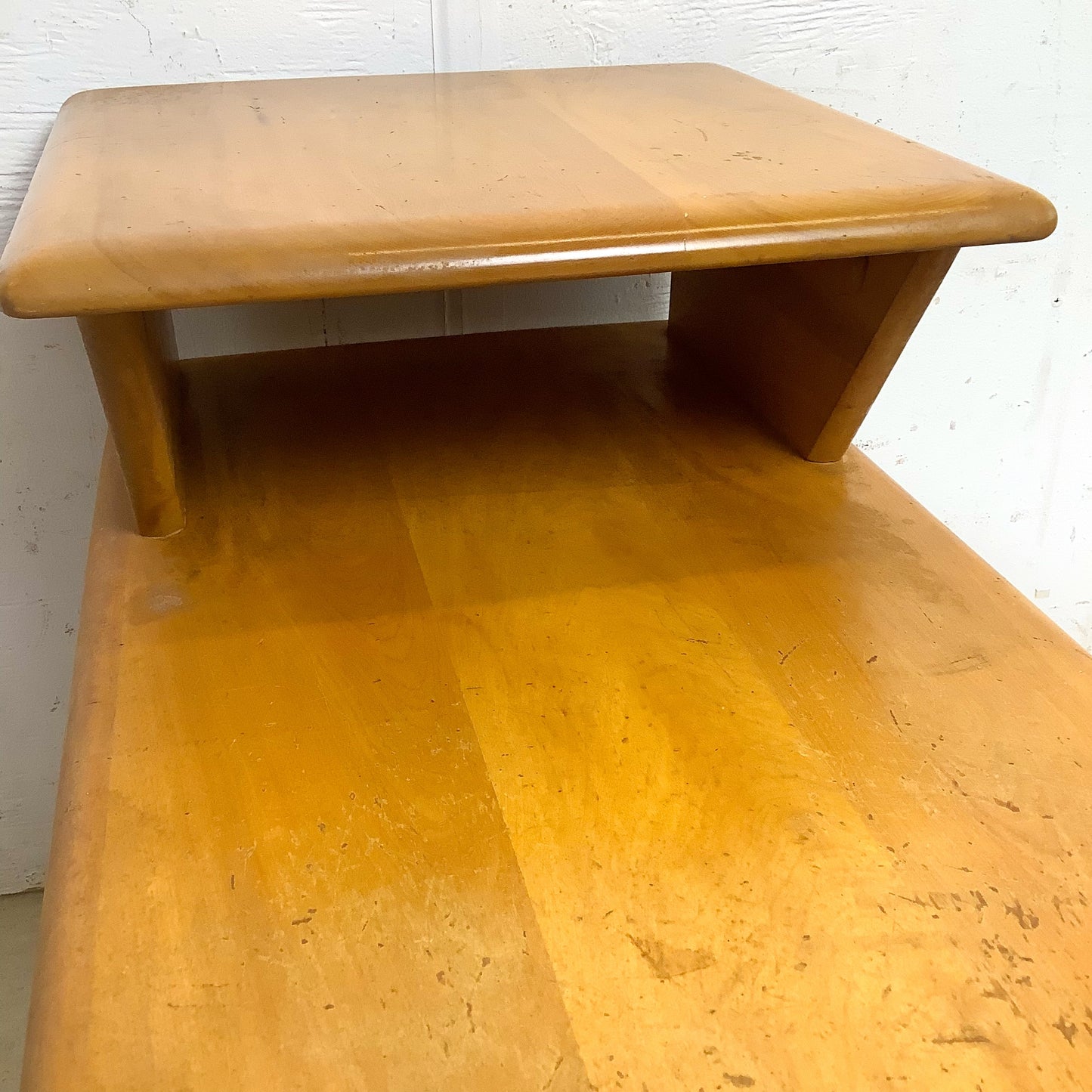 Vintage Heywood-Wakefield Birch Magazine Table | Mid-Century Wheat Finish End Table