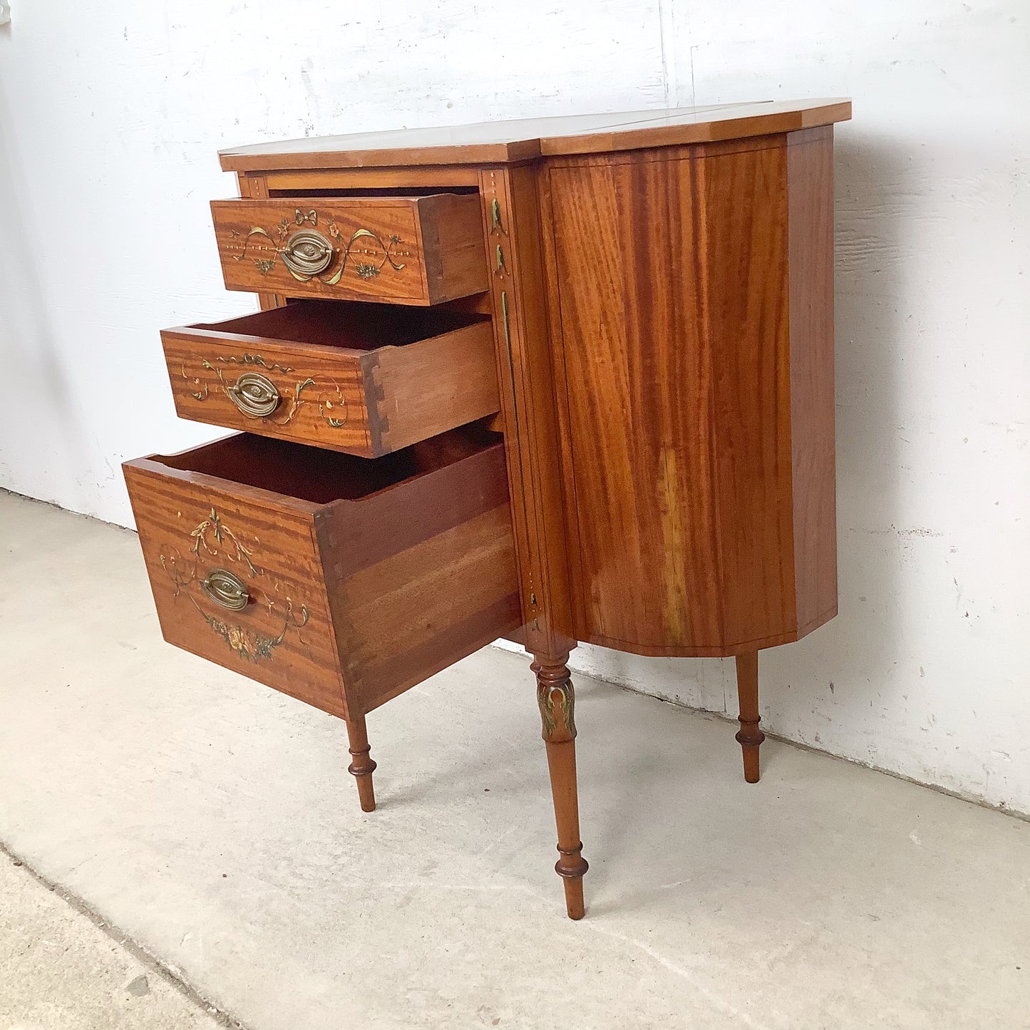 American Adam Revival Satinwood Martha Washington Sewing Cabinet | Aimone Mfg. Co., New York | circa 1900–1919