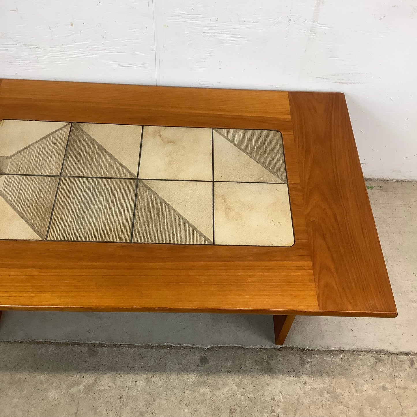 Danish Modern Teak & Tile Coffee Table