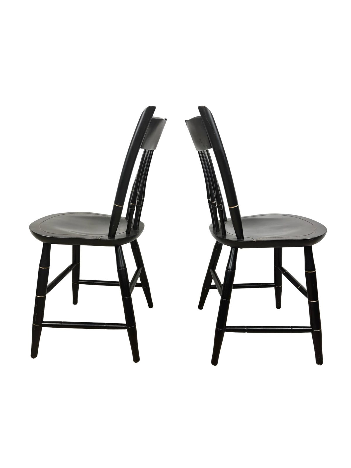 Pair of Vintage Nichols & Stone Windsor Side Chairs with Cedar Crest College Crest