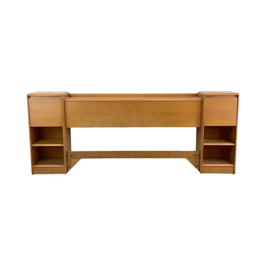 Vintage Storage Headboard With Built in Nightstands by Heywood-Wakefield