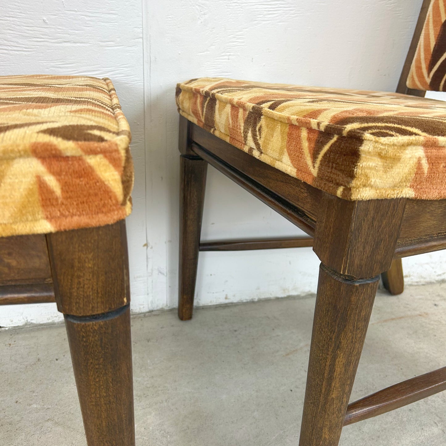 Vintage Modern High Back Dining Chairs- Set of Six