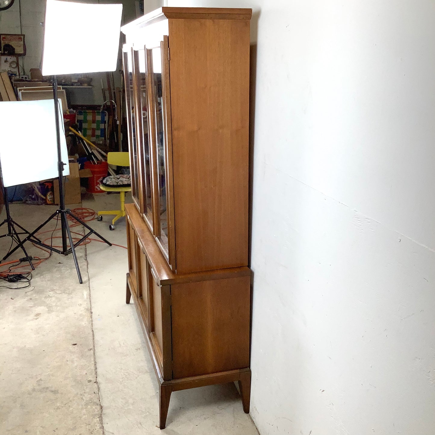 Mid-Century Credenza With Display Topper