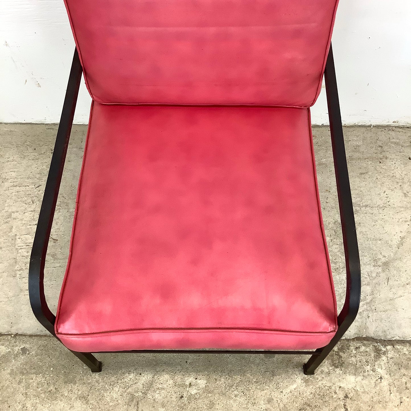 MCM Wrought Iron Patio Chair with Ottoman