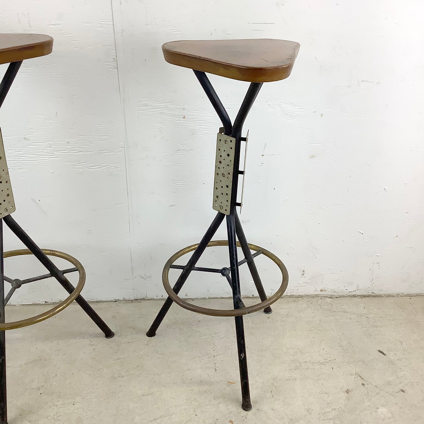 Pair Industrial Modern Barstools