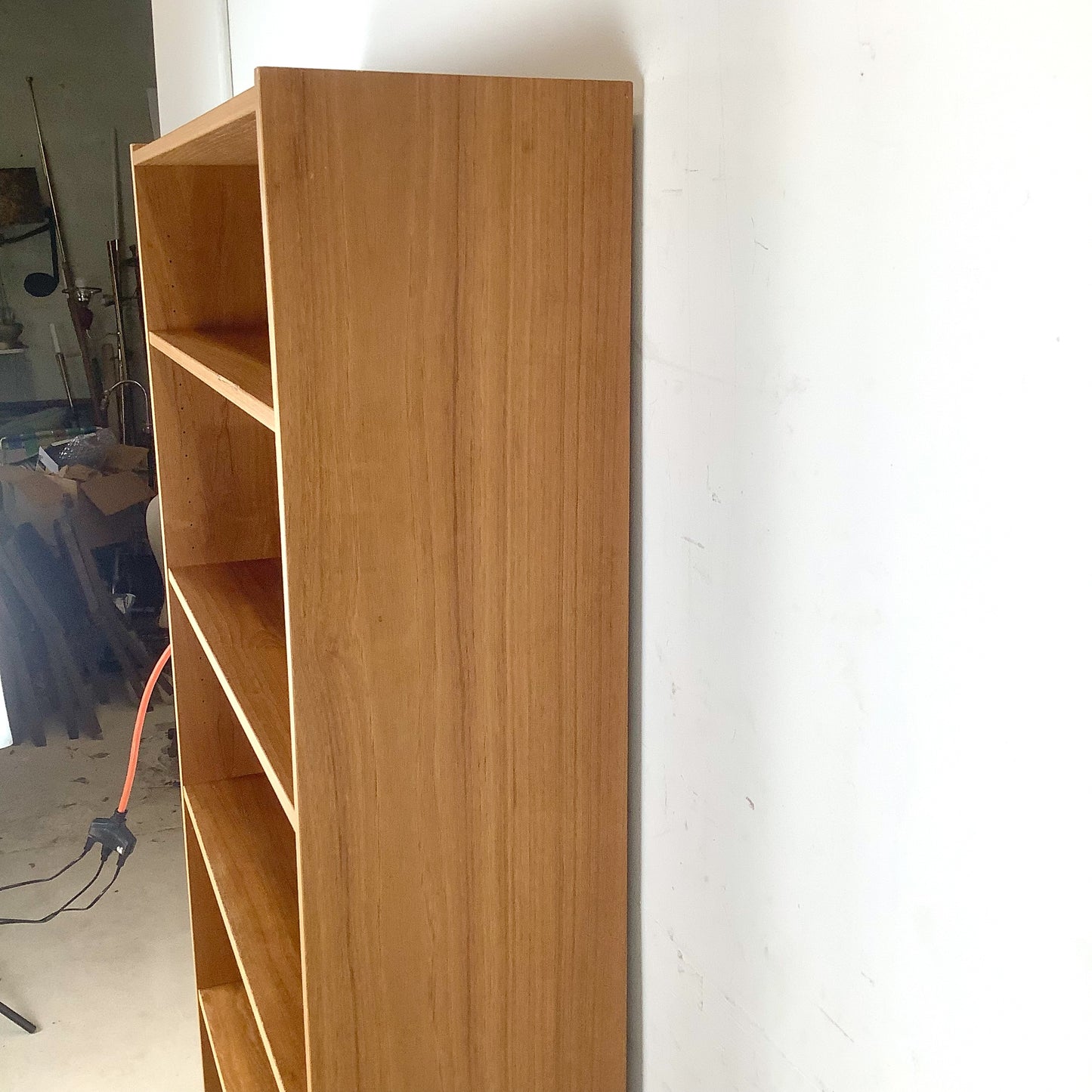 Scandinavian Modern Style Teak Bookcase | Open Display Shelving Cabinet