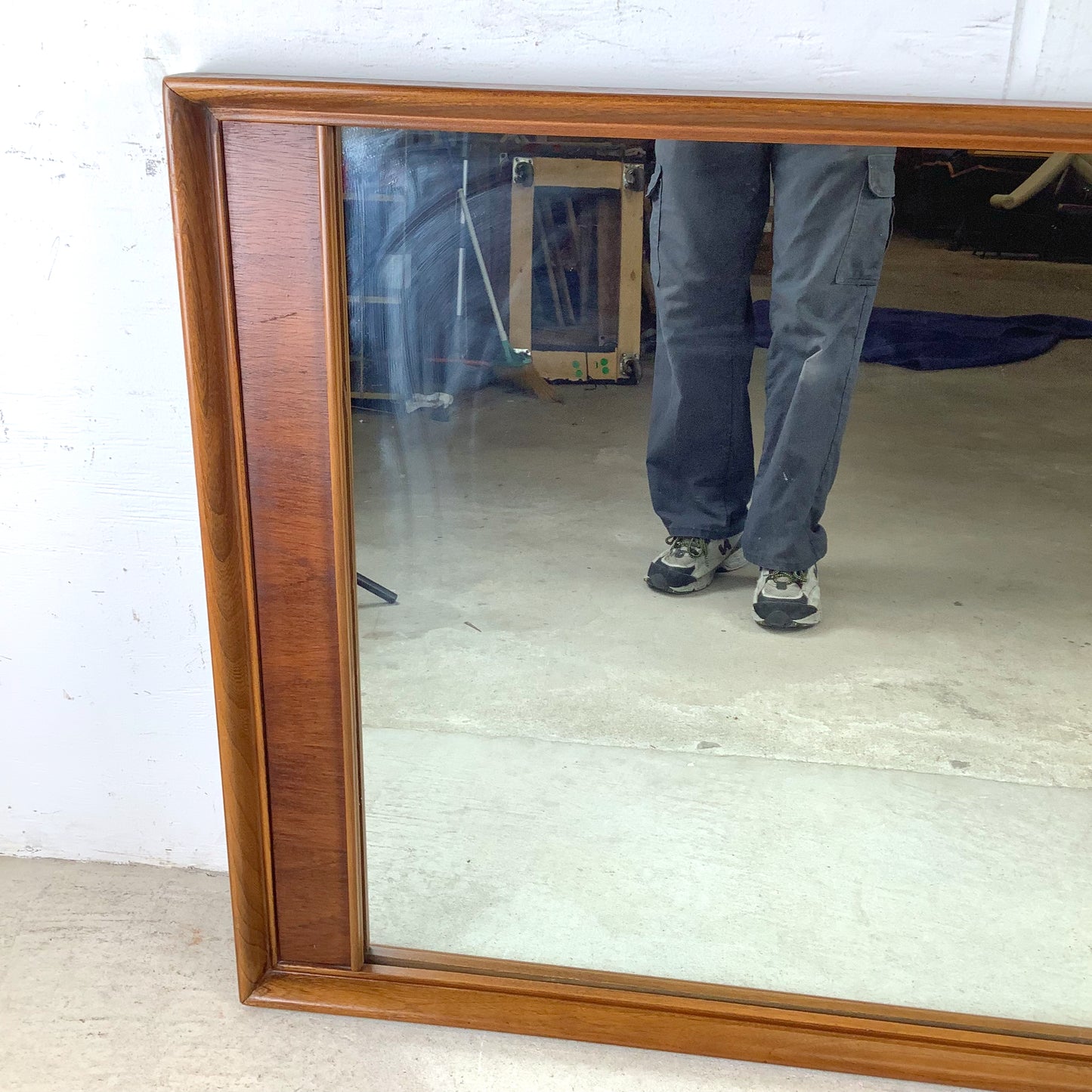 Large Mid-Century American Walnut & Pecan Mirror
