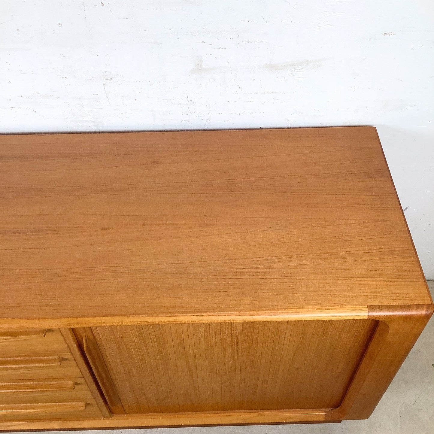 Danish Teak Tambour Door Credenza by Bernhard Pedersen & Søn | 20th Century