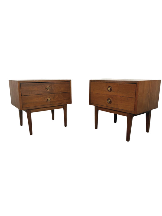 American of Martinsville Mid-Century Two-Drawer Nightstands – Pair