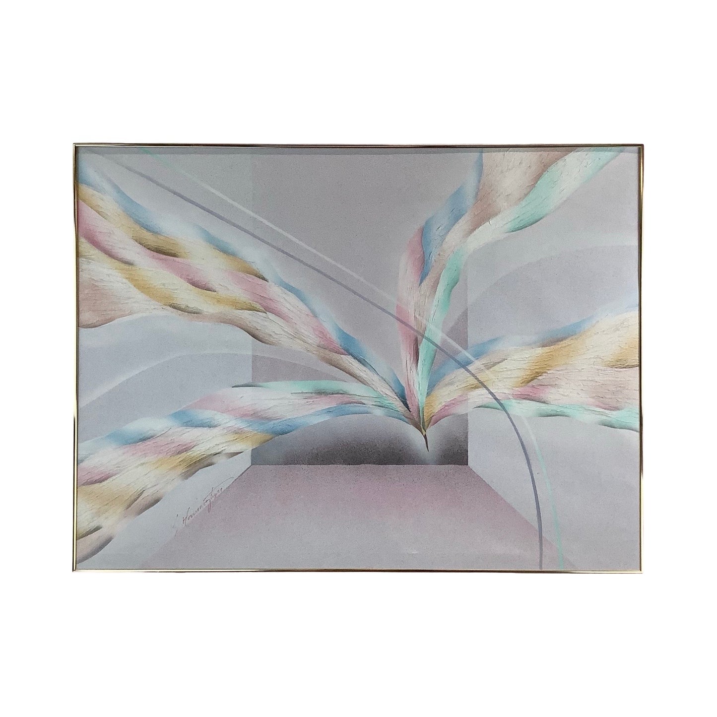 Large Vintage Abstract Wall Art- s. harrington