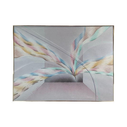 Large Vintage Abstract Wall Art- s. harrington