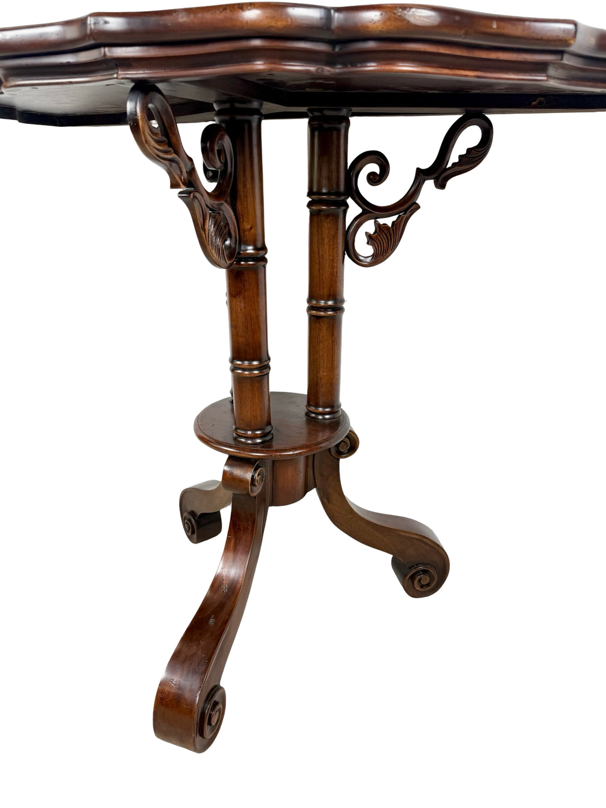 Vintage Southampton Demilune Wall Console Table Cane Glass Top