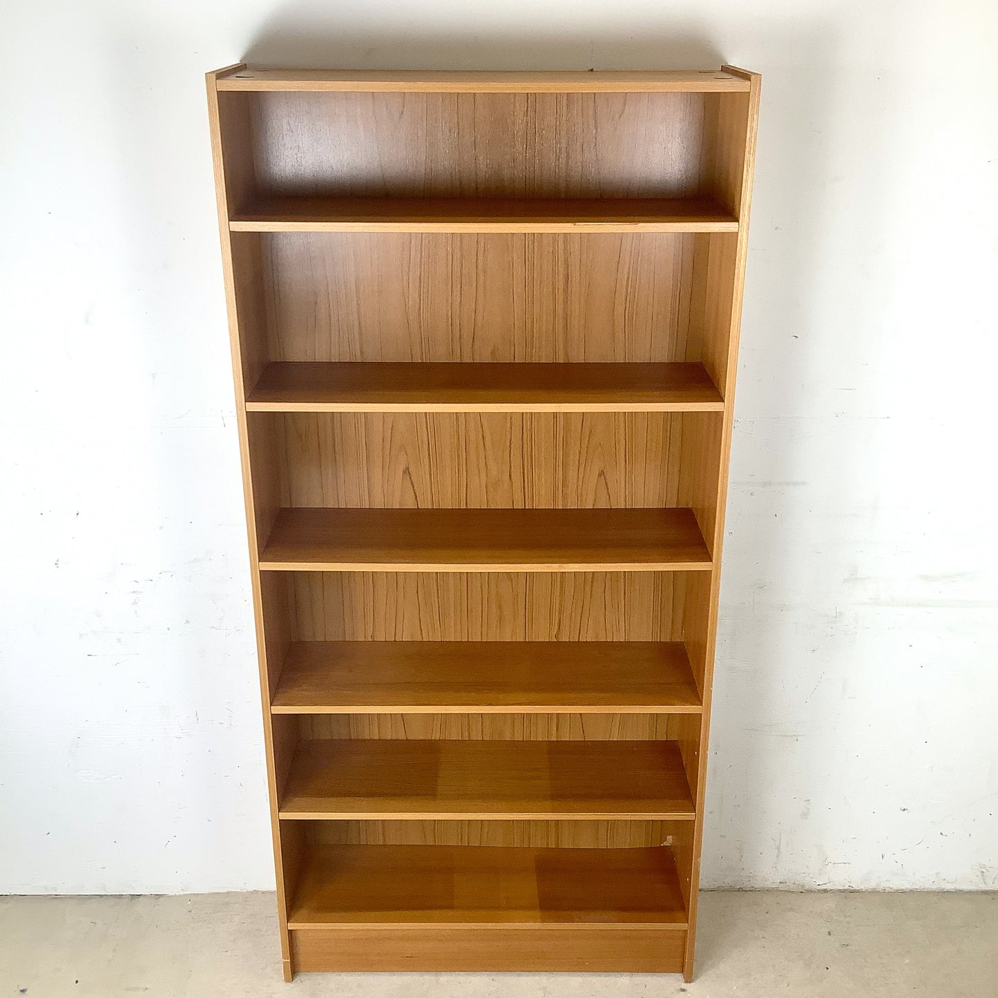 Scandinavian Modern Style Teak Bookcase | Open Display Shelving Cabinet