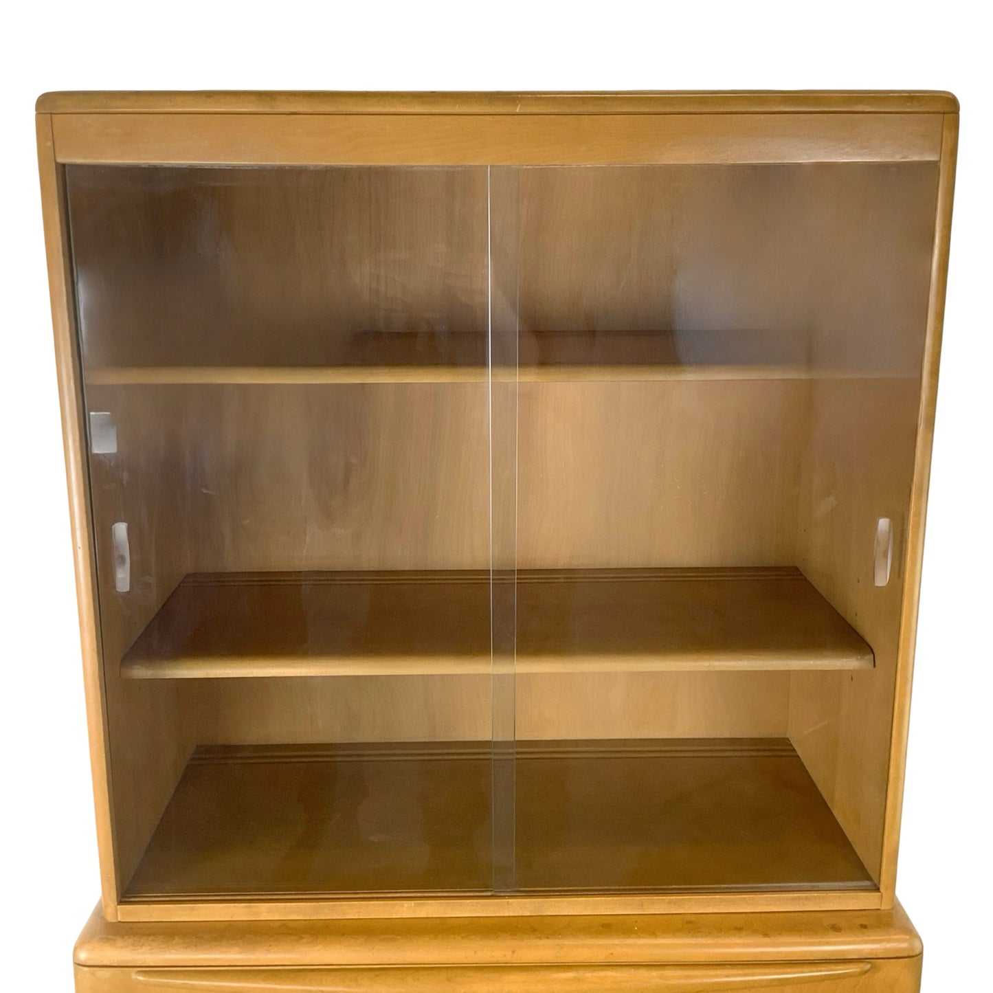 Vintage Heywood-Wakefield Wheat Display Cabinet | Mid-Century Modern