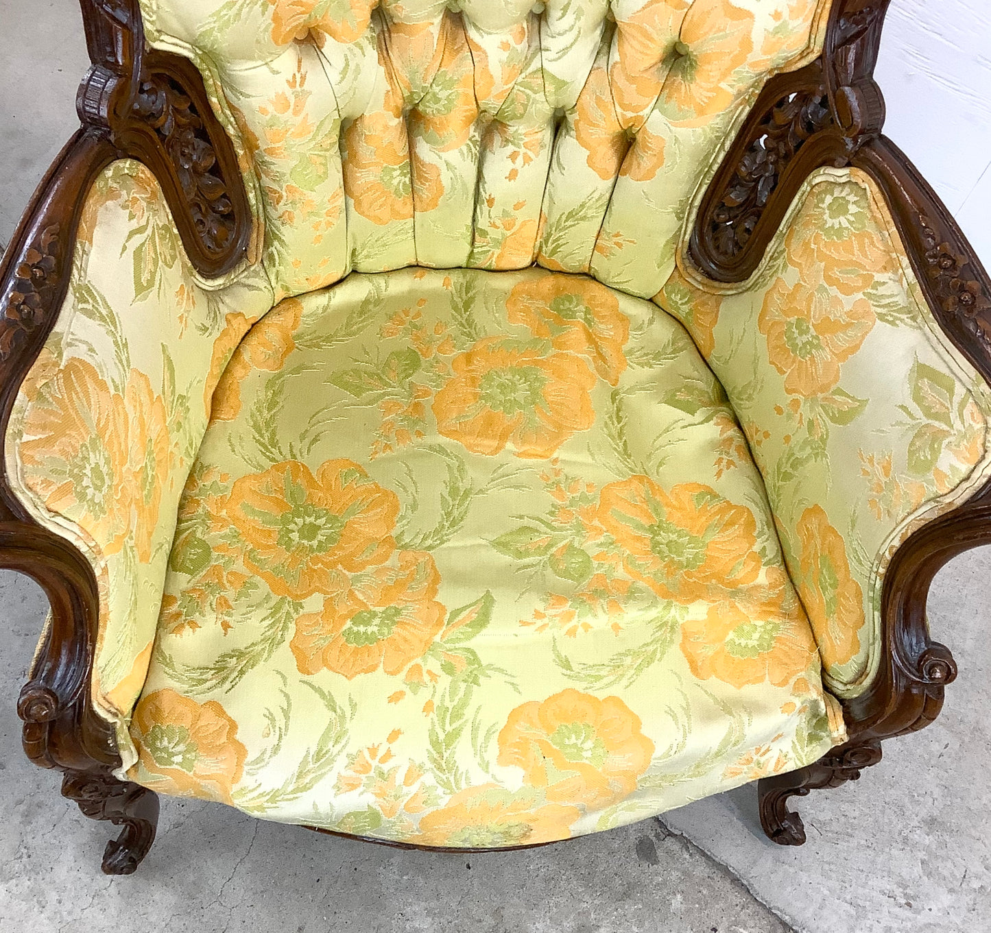 Vintage Louis XV Style Wingback Armchair