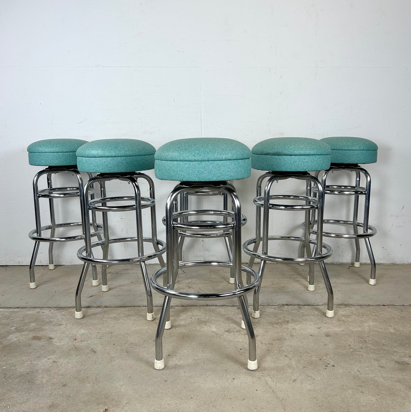 Vintage Swivel Barstools- Set of Six