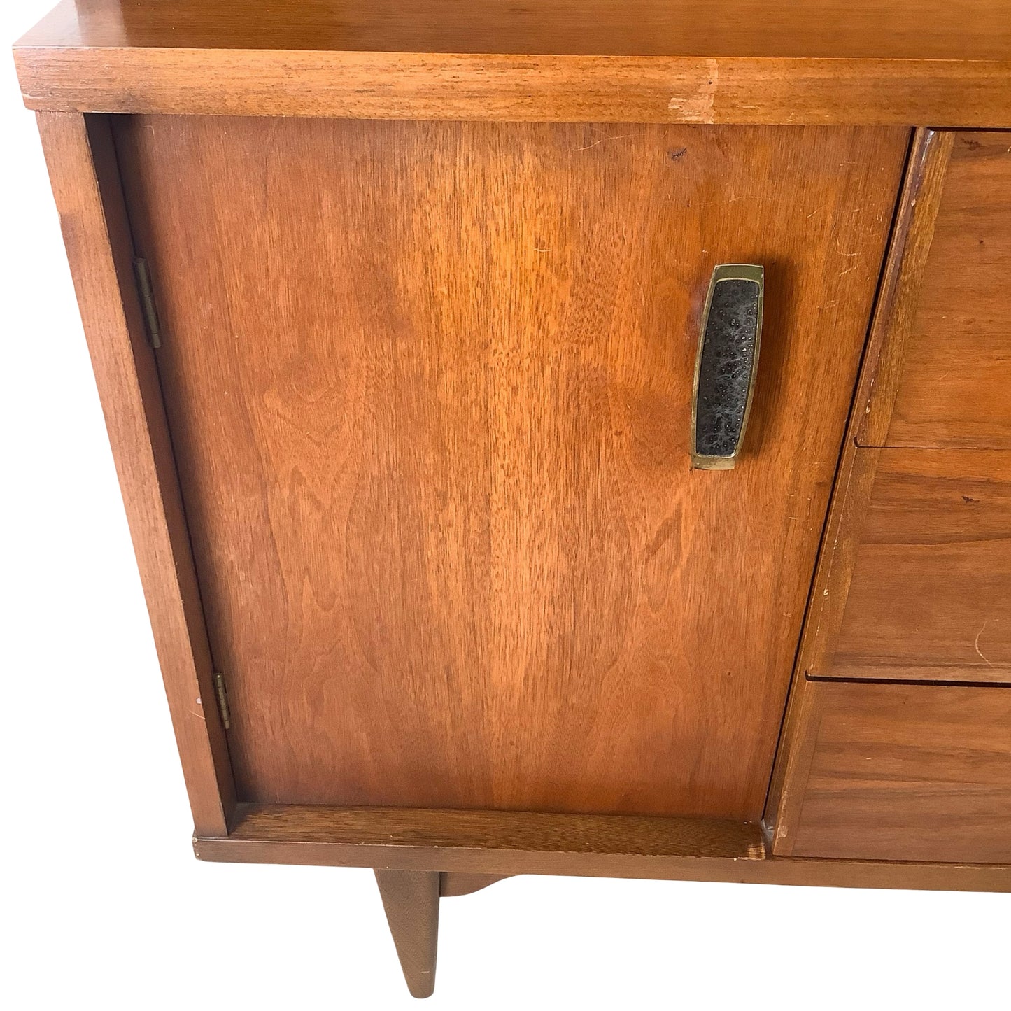 Vintage Mid-Century Modern Walnut Display Hutch, China Cabinet