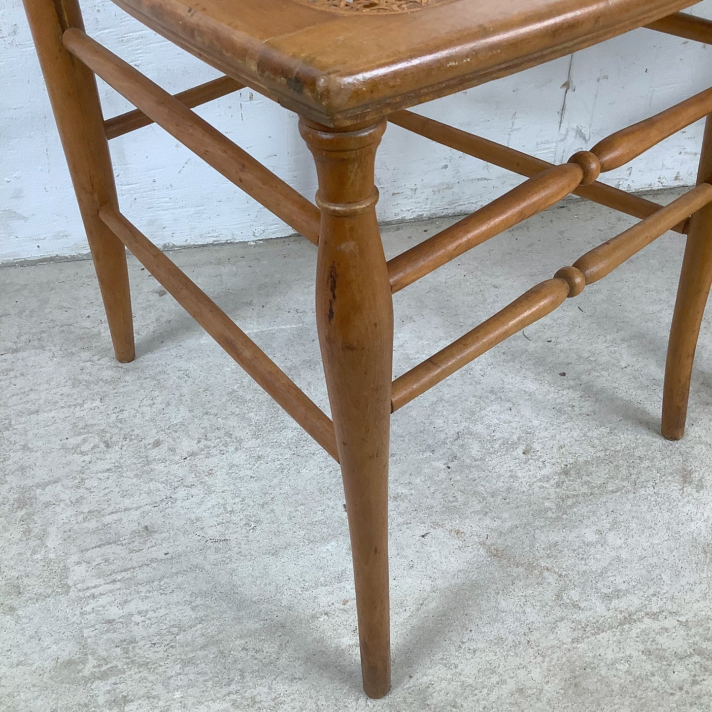 Antique Ribbon & Garland Caned Seat Side Chairs – Pair