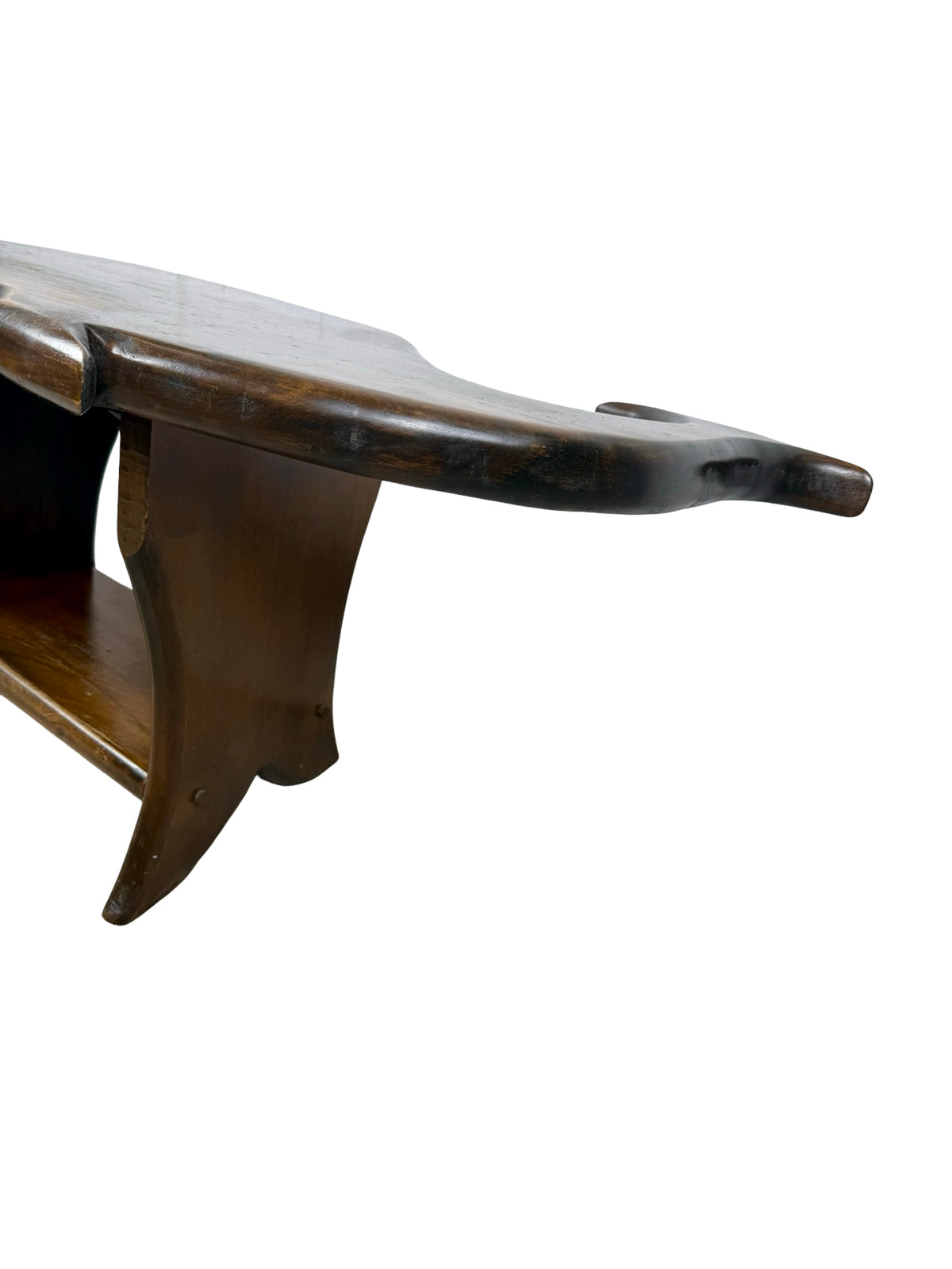 Vintage Folk Art Wooden Whale Shaped Coffee Table