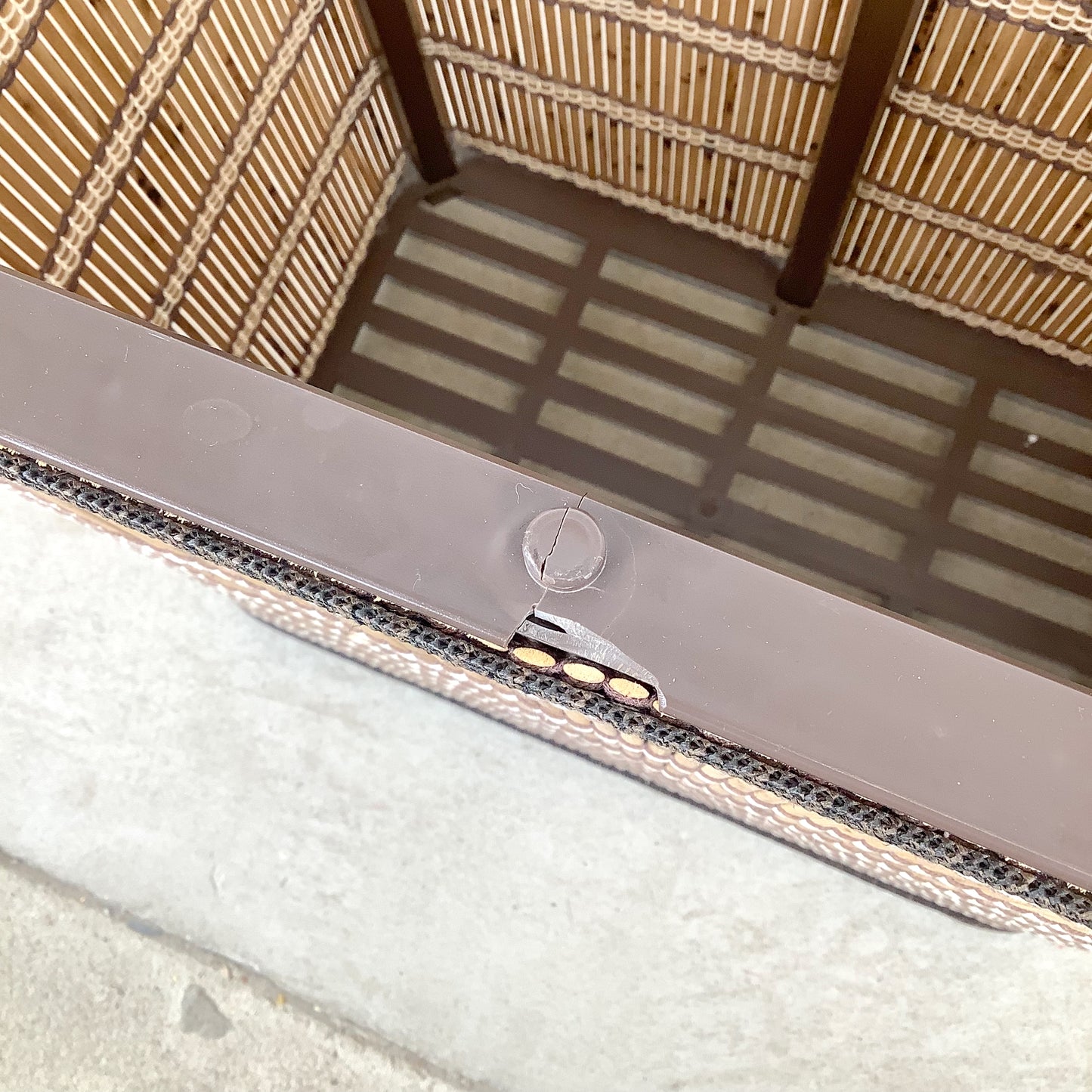 Vintage Bohemian Laundry Basket with Natural Cane Wrap