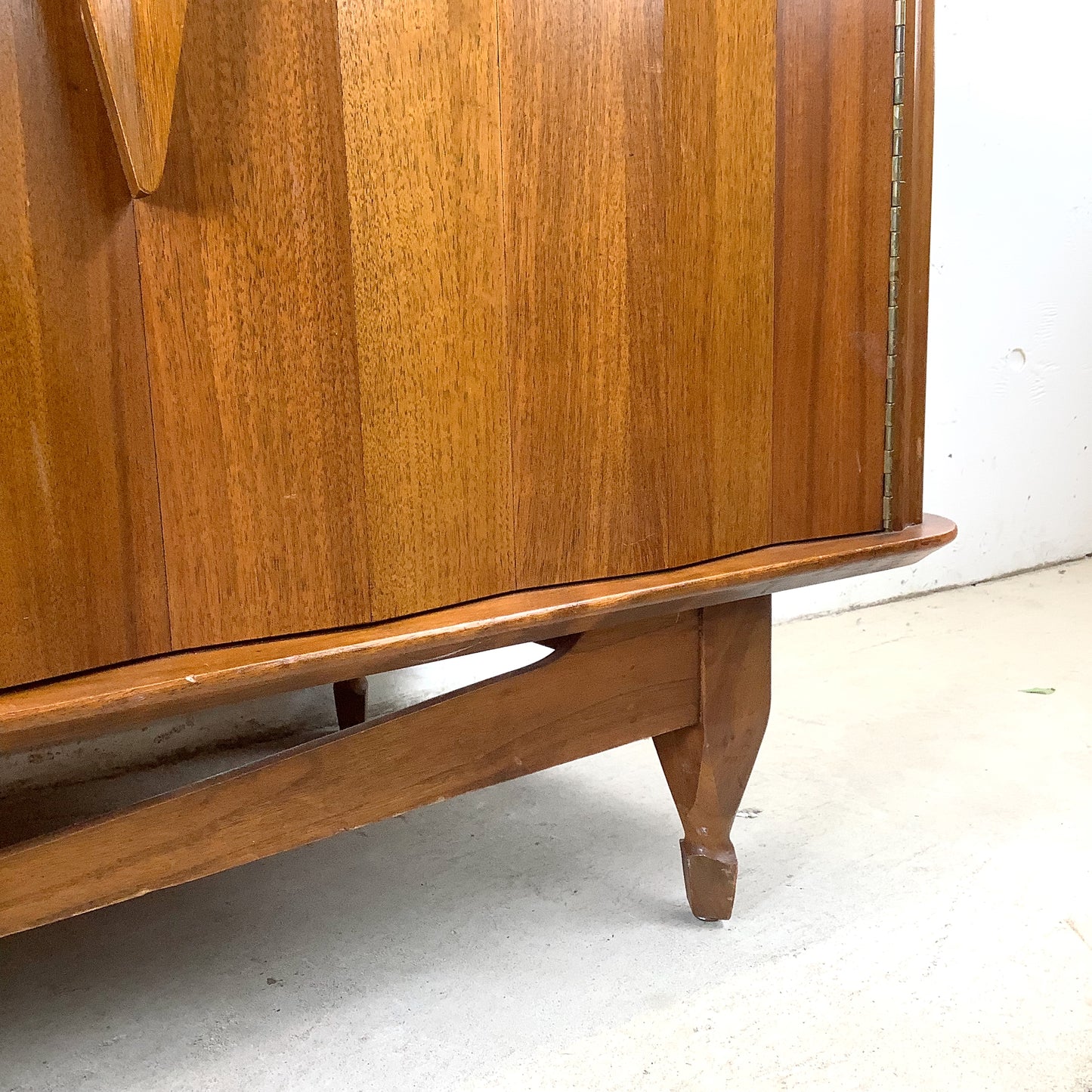 Mid-Century Modern Walnut Dresser and Mirror Set