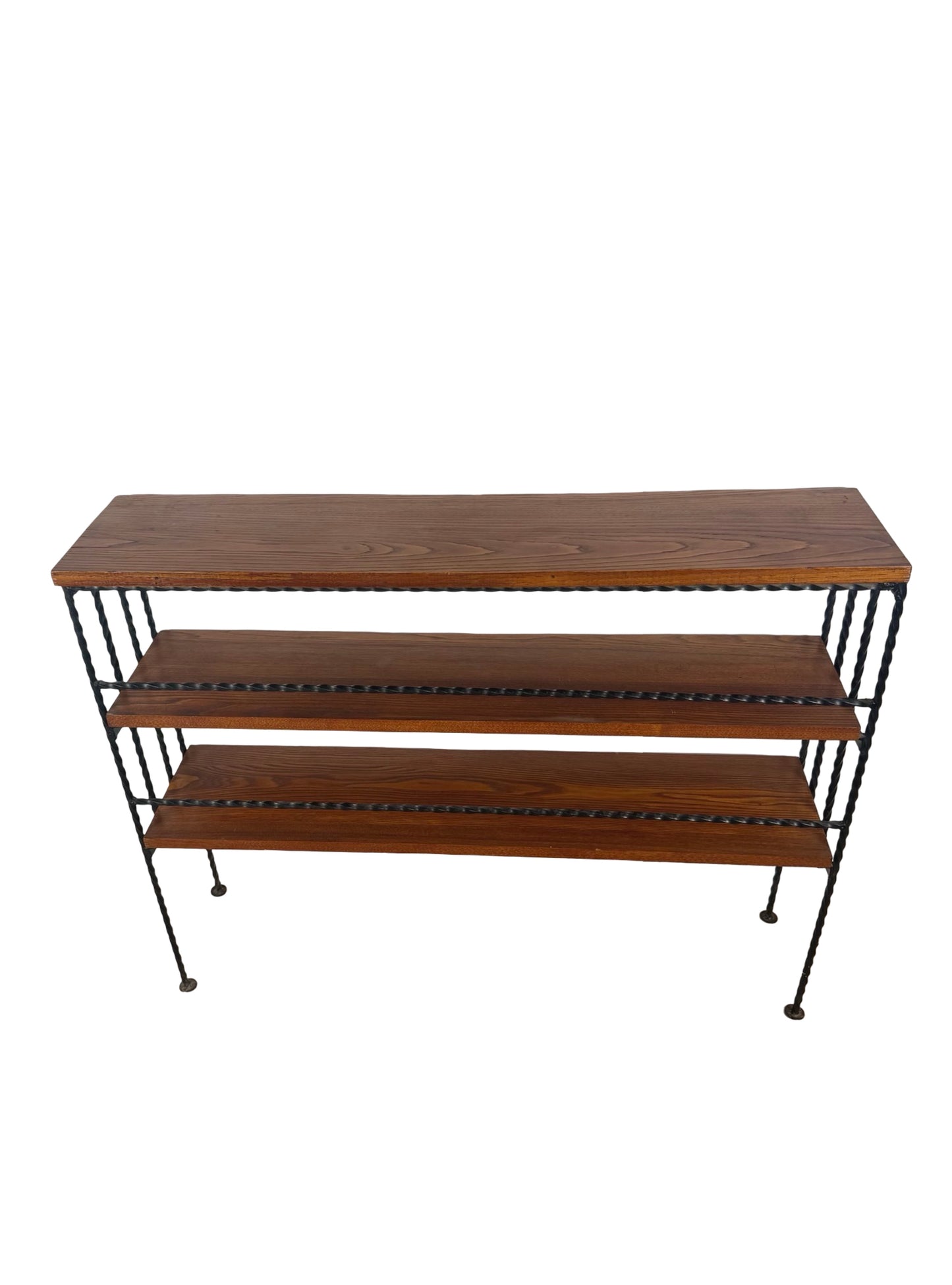 Vintage Handmade Wrought Iron Scroll Shelf — Spanish Revival Style