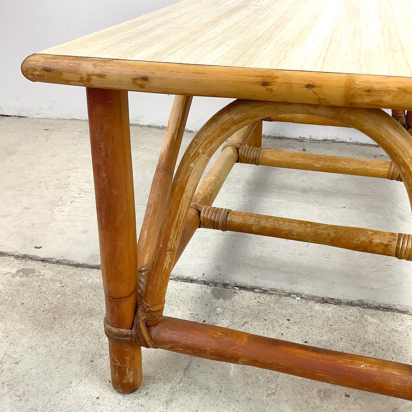 Vintage Coastal Rattan Coffee Table