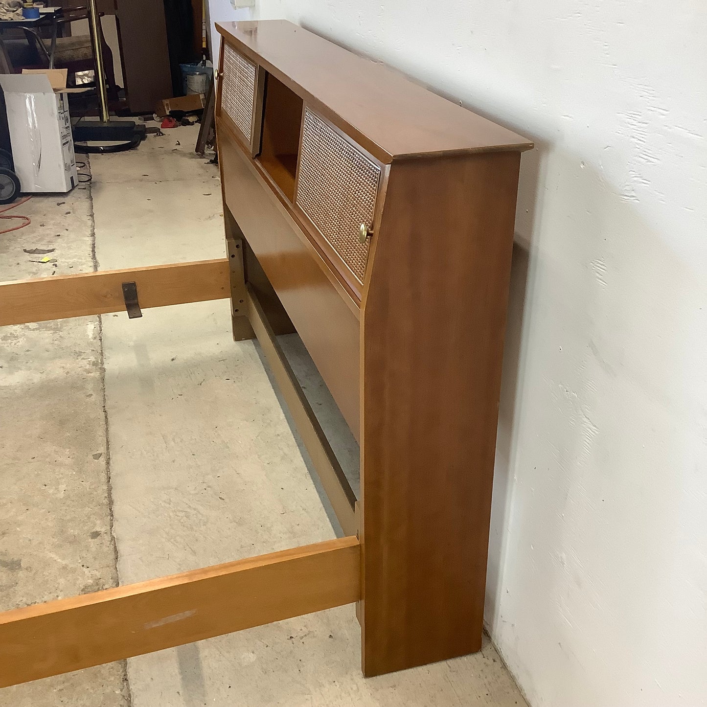 Vintage Mid-Century Bed Frame with Storage- Full