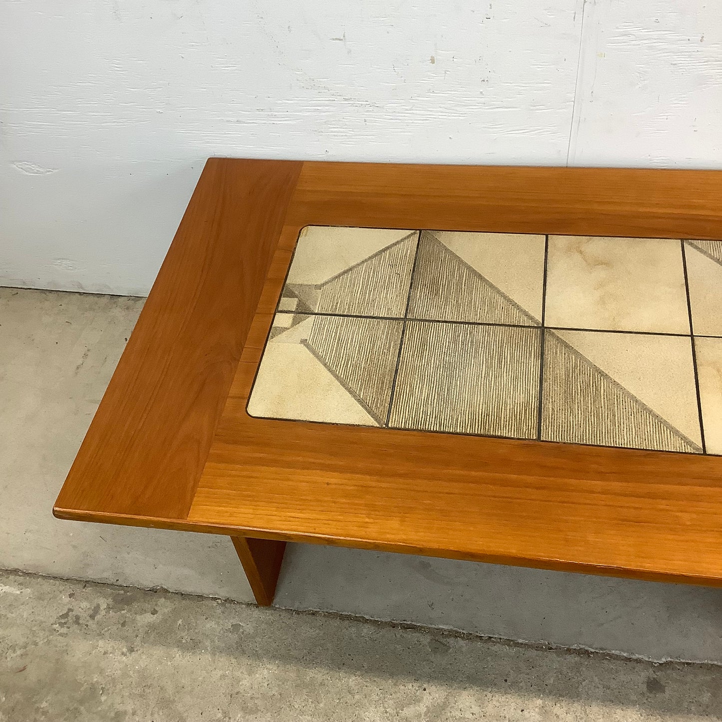 Danish Modern Teak & Tile Coffee Table