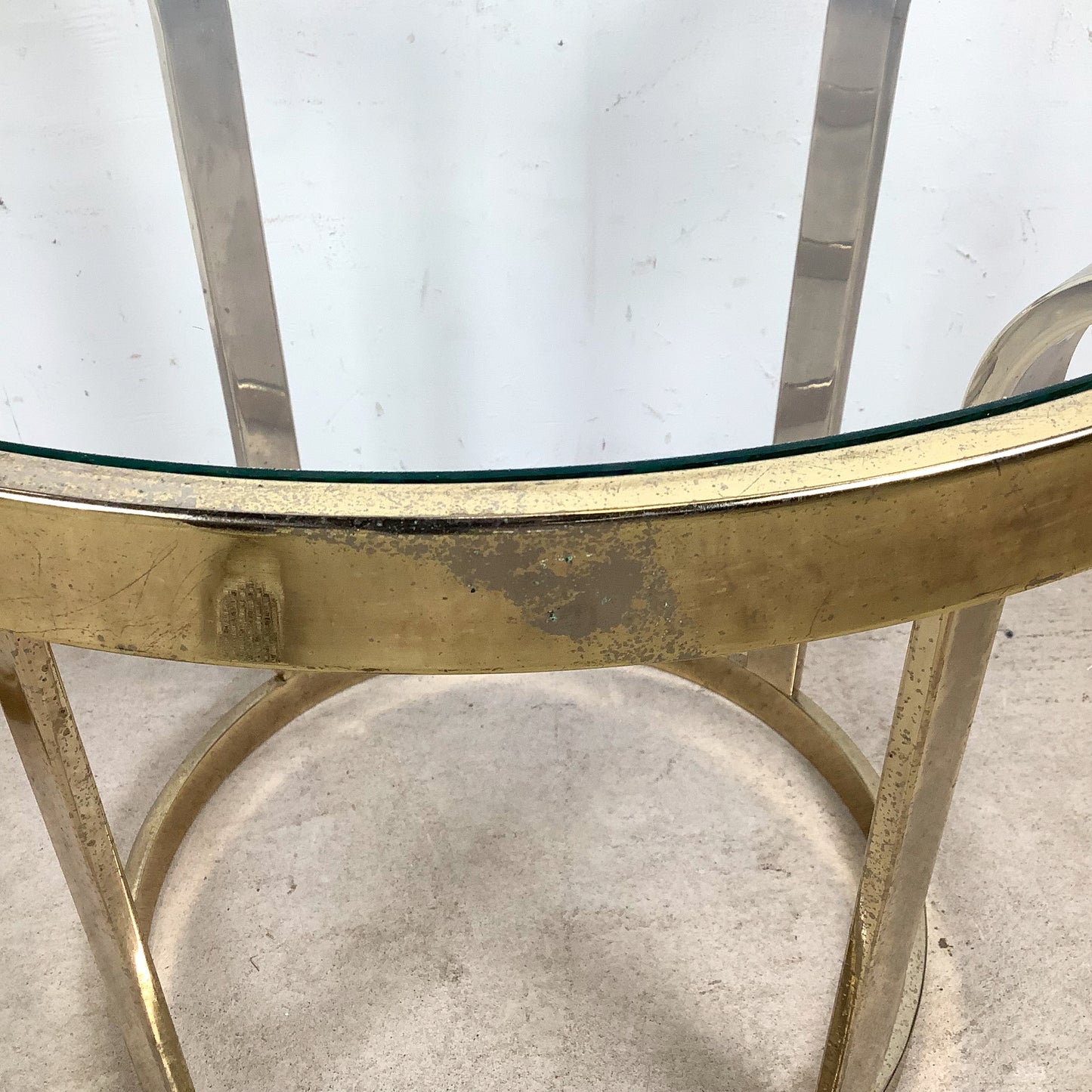 Pair of Vintage Brass and Glass Side Tables