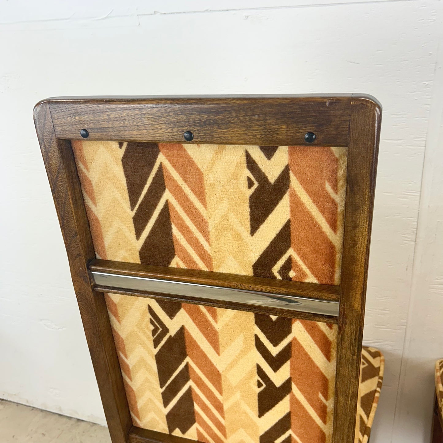 Vintage Modern High Back Dining Chairs- Set of Six