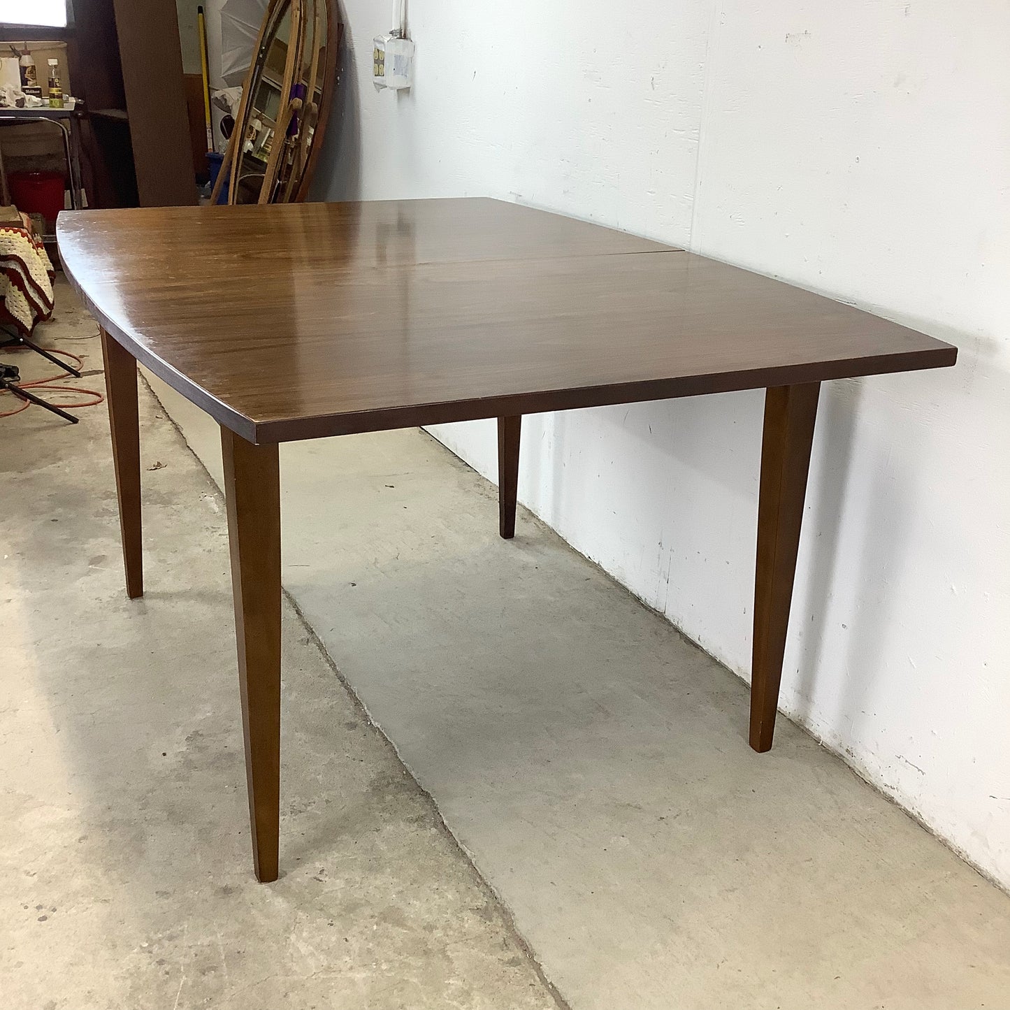 Mid-Century Walnut Finish Dining Table